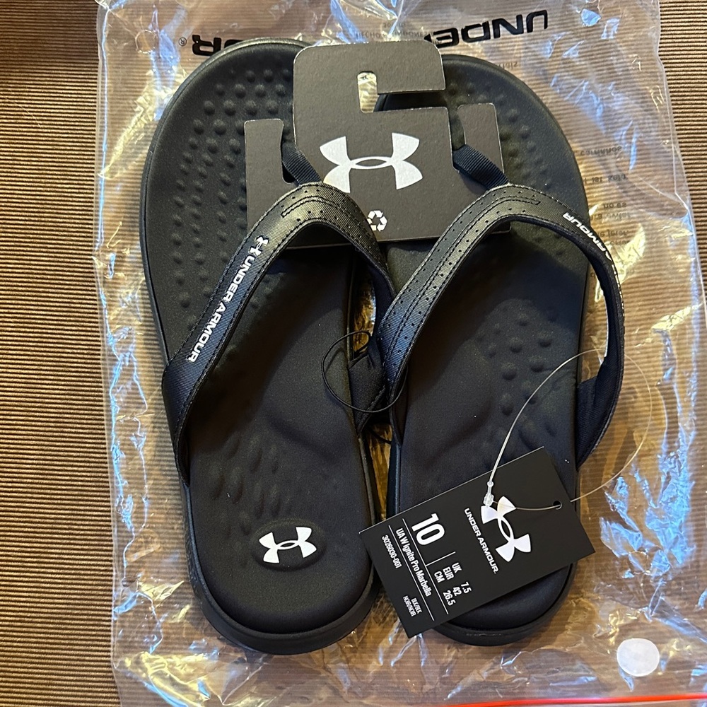 🌲Under Armour Black Flip Flops Ignite Pro Marbella